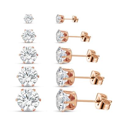 5对装耳环rhinestone Earrings diamond Ear studs set嵌水钻耳钉