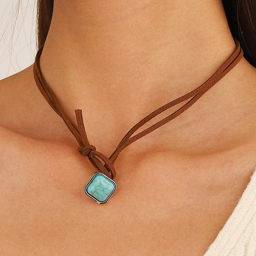 ethnic style double-layer collarbone chain choker necklace
