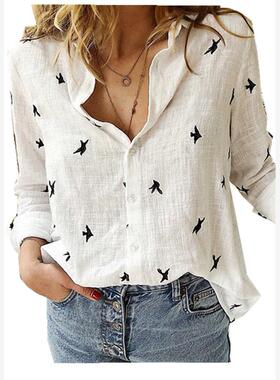 x Female White Blouse Fashion Shirt Plus Size 5XL Casual Top