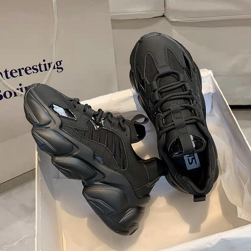 Women Chunky Sneakers 2021 Female Black White Platform Shoes