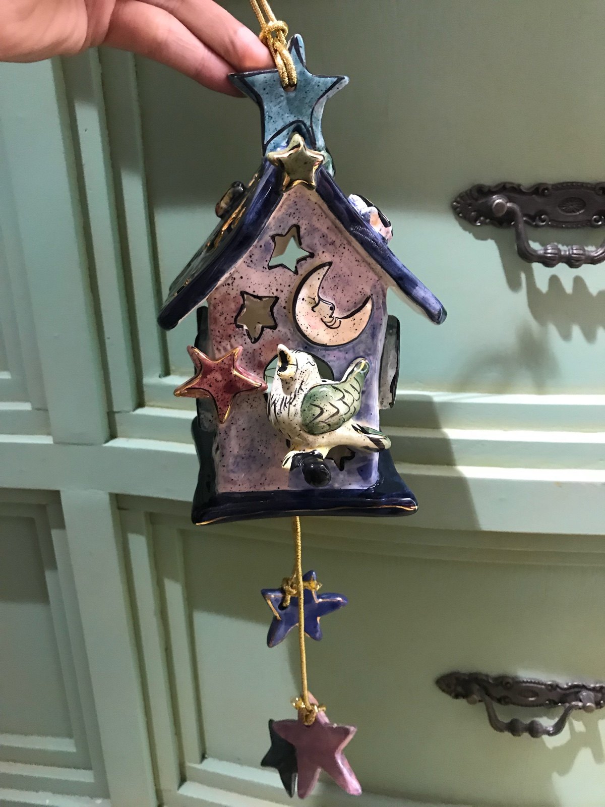 blue sky早期罕见悬挂式陶瓷烛台小屋透光陶瓷房子小夜灯生日礼物|msdalam kategori Aksesori rumah, lilin/candlestick, candlestick - dari Buy2taobao.com untuk memberikan perkhidmatan ejen Taobao profesional membeli