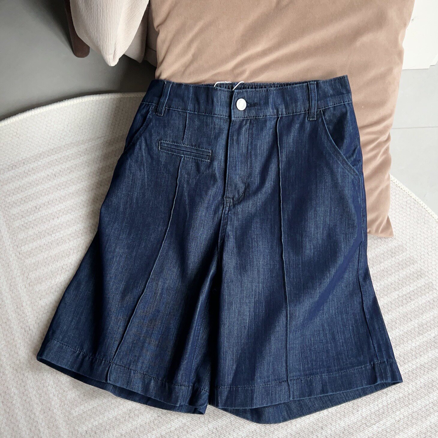 夏日软牛仔宽松直筒牛仔短裤女