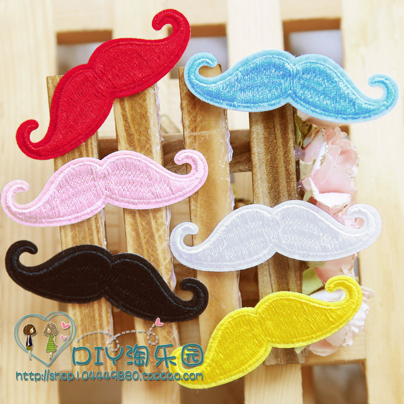 嬉皮士风假胡子纯色小胡须黑色白色蓝色牛仔裤子衣服装饰贴布贴花在类目 居家布艺, 缝纫DIY材料、工具及成品, 缝纫DIY配件/辅料/配饰, 布贴中 - 来自Buy2taobao.com提供专业的淘宝代购服务