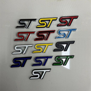 ST车贴 改装ST中网车标 适用于新蒙迪欧福克斯嘉年华金属后贴标侧