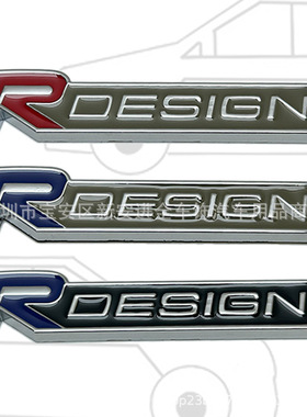 RDESIGN车标 适用于沃尔沃改装车身贴标后标 金属RDESIGN中网车标