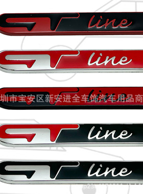 GTLine车标适用于起亚标致雷诺改装金属GTline车身贴标后尾标侧标