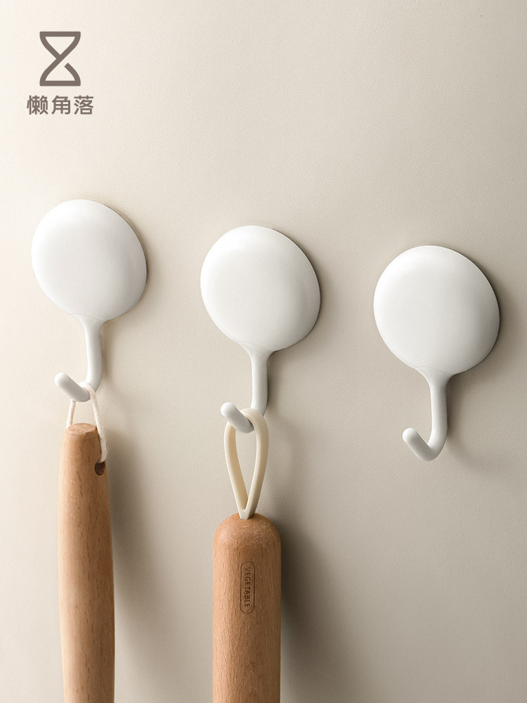 懒角落挂钩壁挂式挂墙上钩子承重免打孔厨房玄关浴室门后收纳粘钩