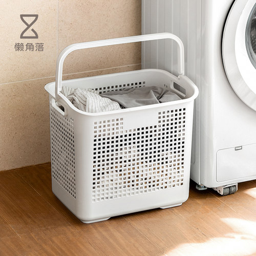 懒角落卫生间浴室手提式脏衣篮