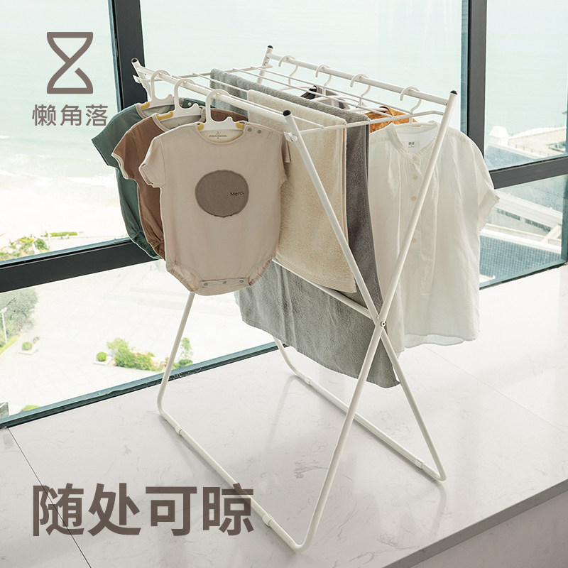 懒角落可折叠落地晾衣架图片