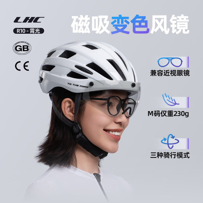 LHCR10磁吸变色风镜骑行头盔