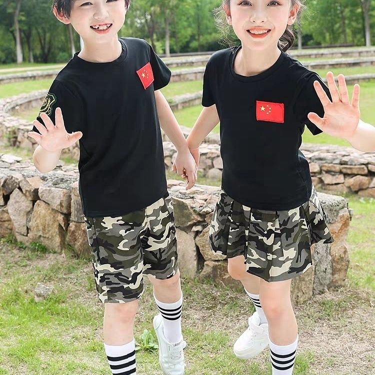 儿童迷彩军训服套装特种兵短袖演出服小学生小孩夏令营户外迷彩服