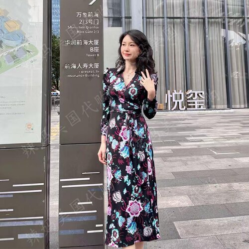 DVF春夏桑蚕丝花卉裹身裙