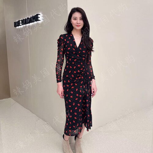 DVF春夏红唇锁爱裹身连衣裙