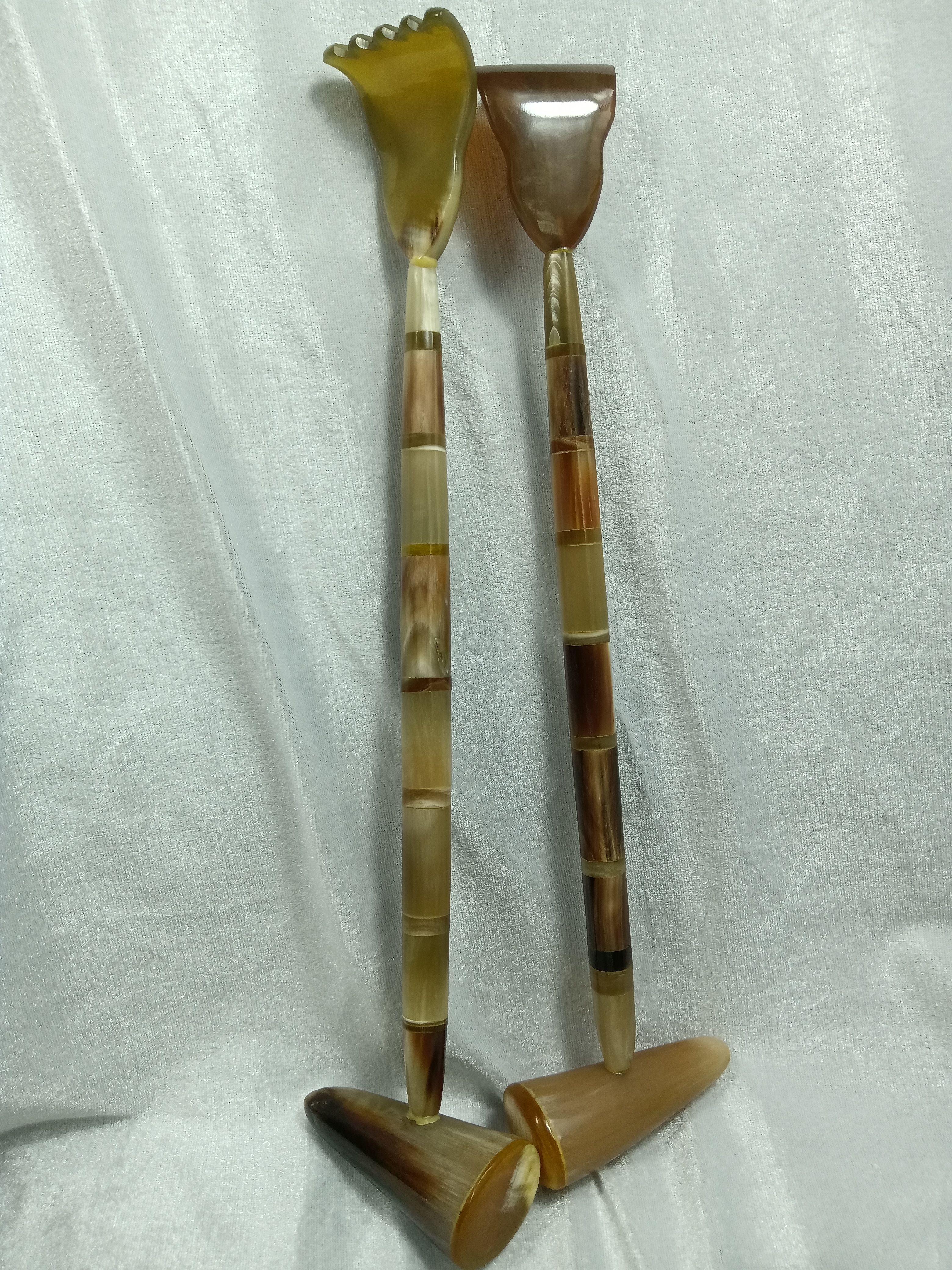 供应全牛角健身锤节节高不求人痒痒挠牛角打磨保健按摩锤