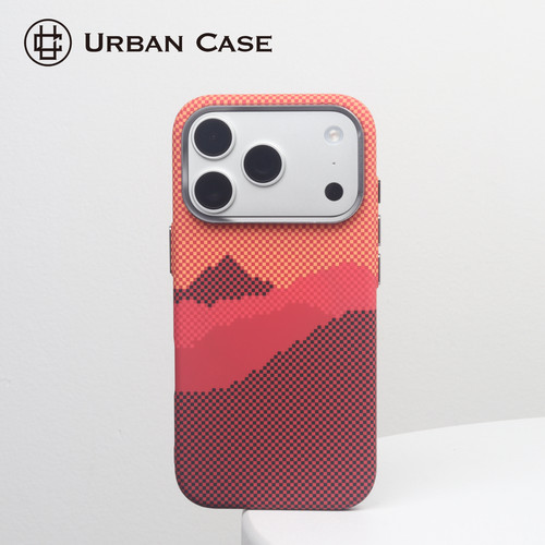 URBAN CASE 山峰系列浮雕水贴轻薄PC硬壳凯夫拉纹磁吸适用于iPhone17promax手机壳苹果16promax散热保护套
