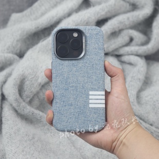 亚麻布纹编织料磁吸金属镜头框适用于iPhone17promax手机壳苹果16pro保护套防指纹耐脏耐摔 CASE URBAN