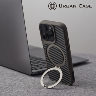 URBAN 小蛮腰碳纤维纹支架磁吸适用于iPhone17promax手机壳苹果16promax全包防摔保护壳办公看剧神器 CASE