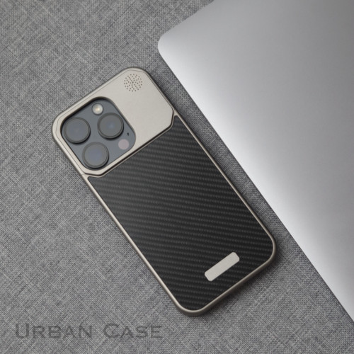 Urban Case 碳纤维香薰铝合金伸缩无边框适用于iPhone16promax磁吸手机壳防摔商务风苹果15promax保护套个性