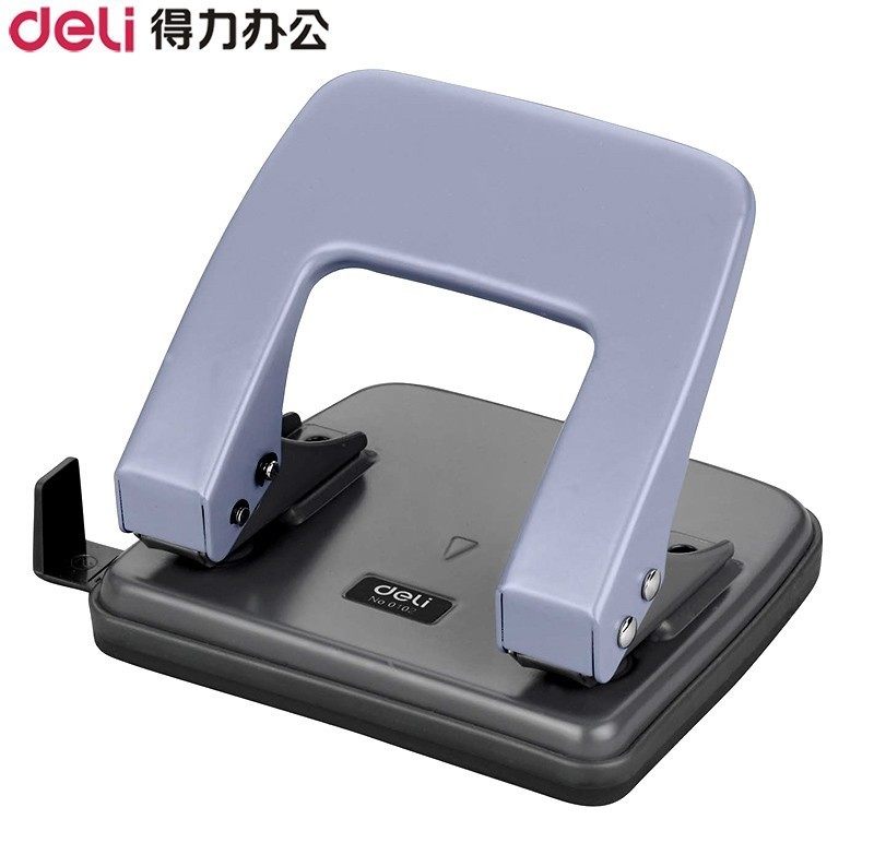 得力deli文具 0102二孔金属打孔机 20页装订器/打孔器 白/灰 批发