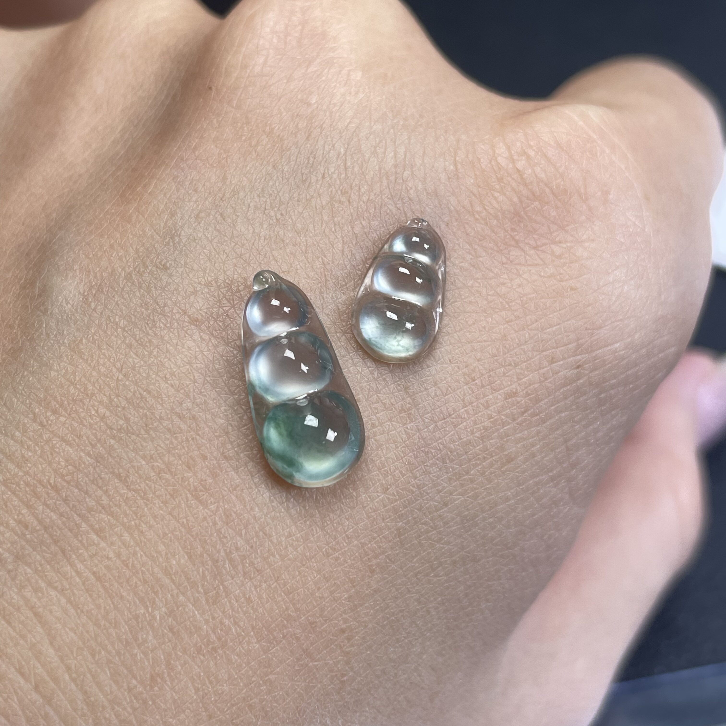 缅甸玻璃种飘花翡翠豆子福豆四季豆豌豆吊坠项链戒指耳钉揭阳精品