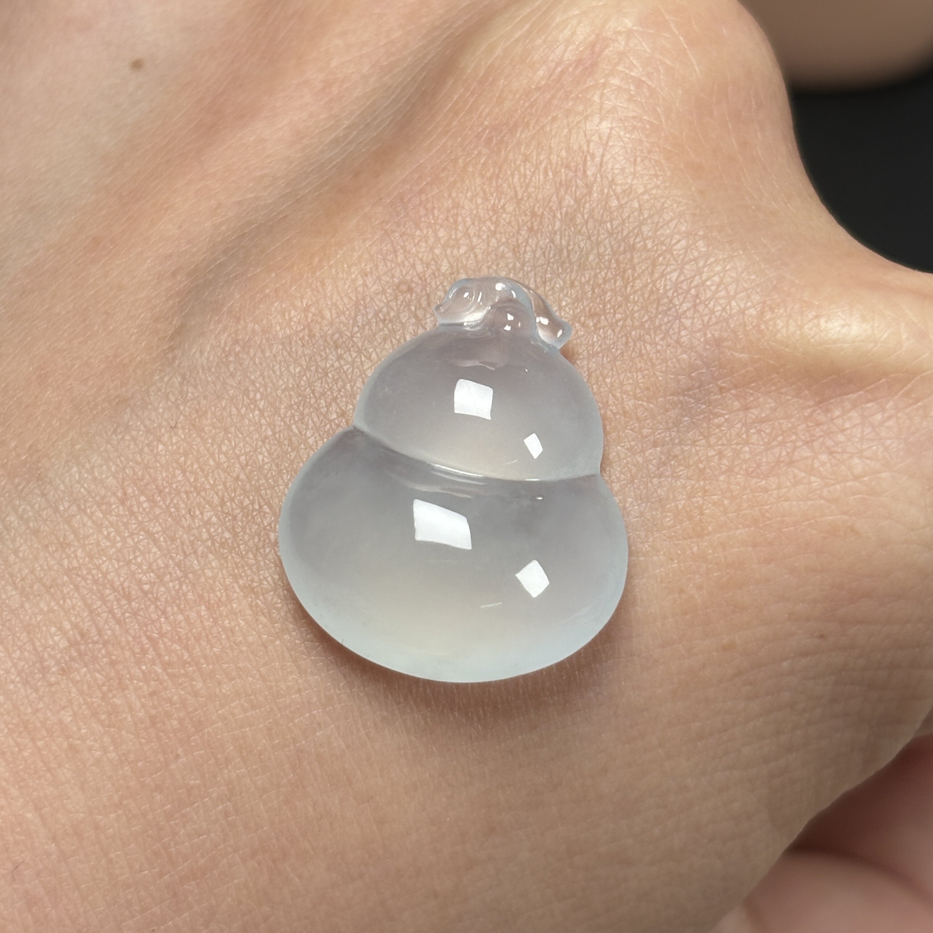 A货冰种葫芦吊坠裸石 缅甸天然玉石葫芦 厚装饱满细腻玉葫芦吊坠