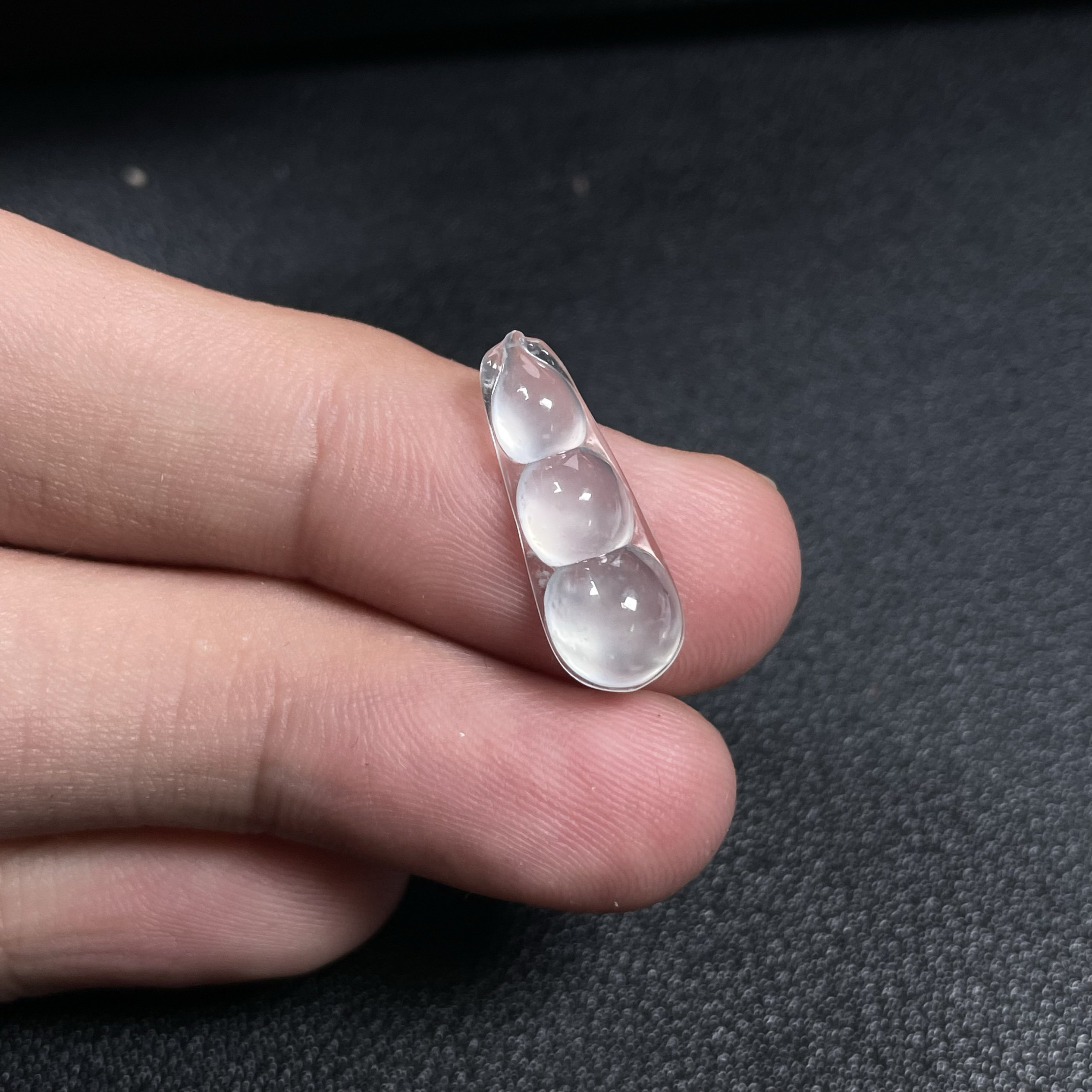 天然缅甸翡翠A货高冰种起光福豆四季豆吊坠挂件翡翠连中三元吊坠