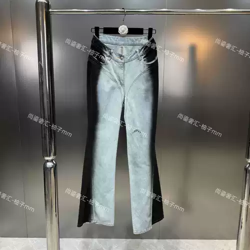 Джинсы, брендовый корсет, градиент, свободный прямой крой, эффект подтяжки, европейский стиль