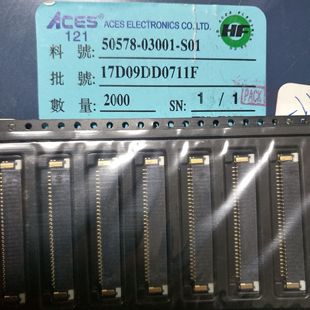 30pin S01 1.0mm FPC连接器 仓储 ACES宏致50578 上接抽屉式 03001