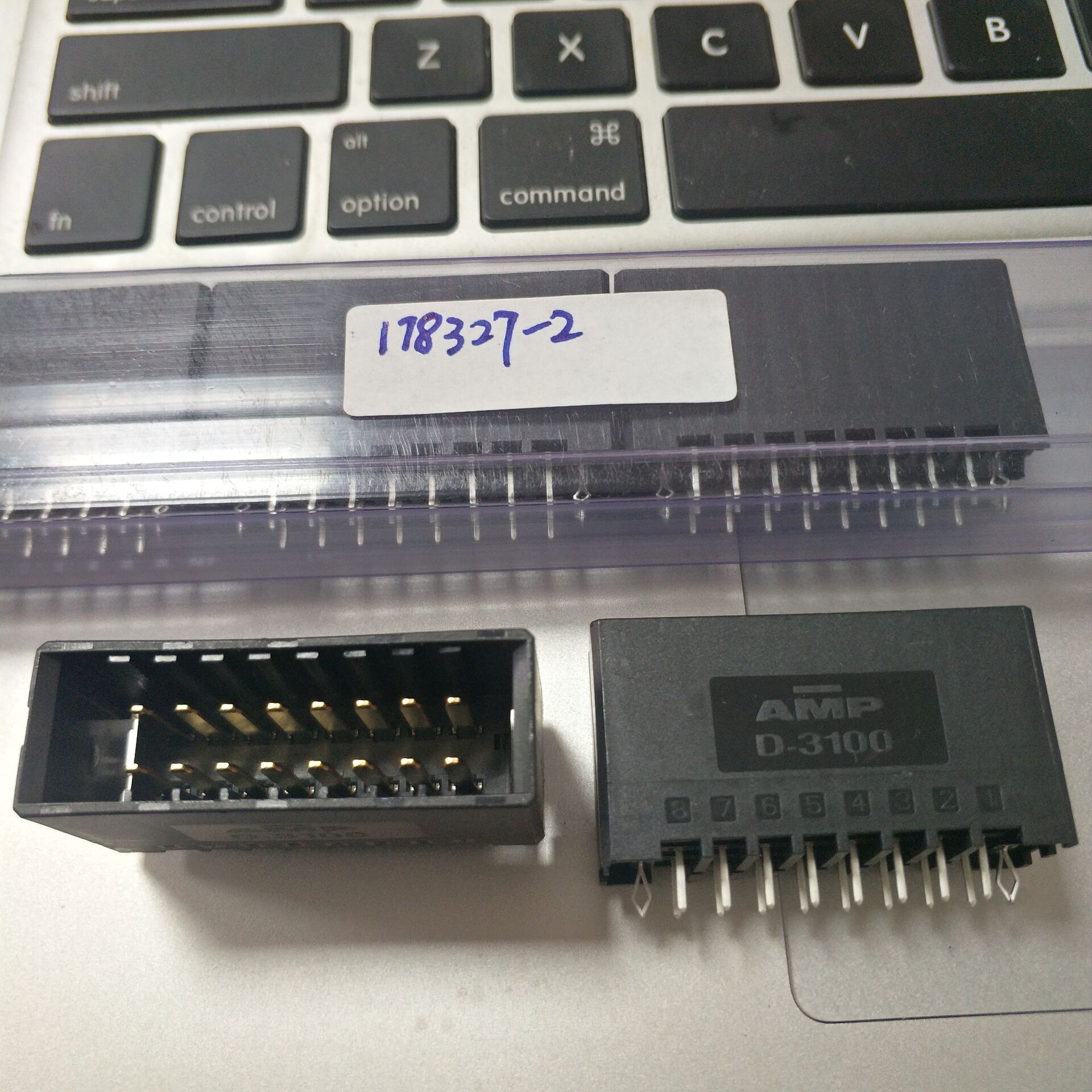 178327-2 AMP连接器 3.81mm16Pin 针座 D-3100公插接插件 原现货