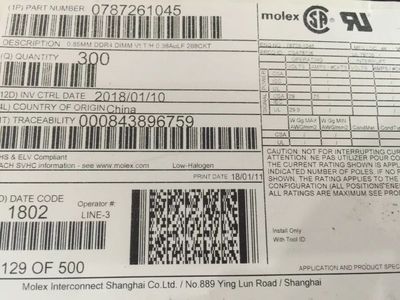 MOLEX莫仕连接器 78726-1045 0787261045 DDR4 DIMM存储模块插座