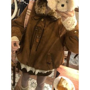 短裙 花苞外套 小个子日系古早复古文艺冬季 内搭套装 糖炒栗子