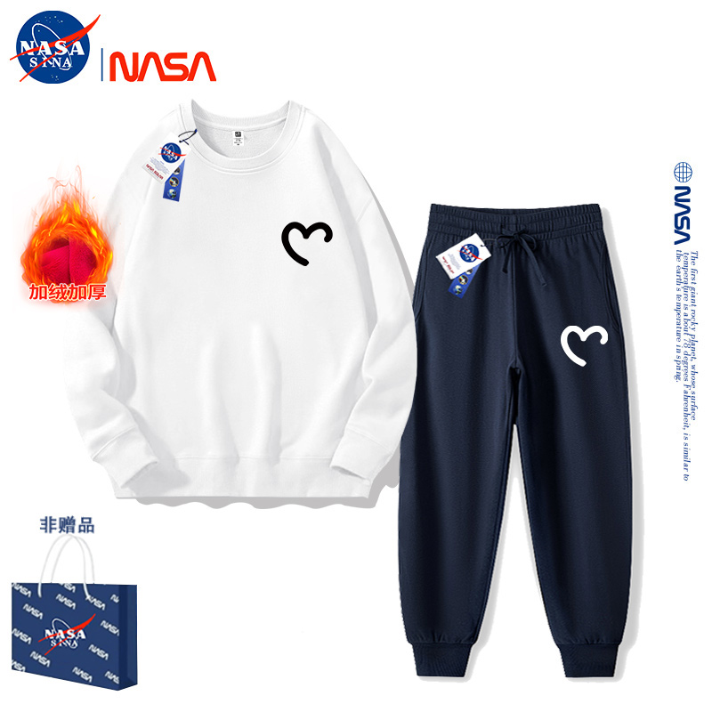 NASA卫衣套装男女卫裤春秋穿搭套装2025新款高级感情侣外套定制