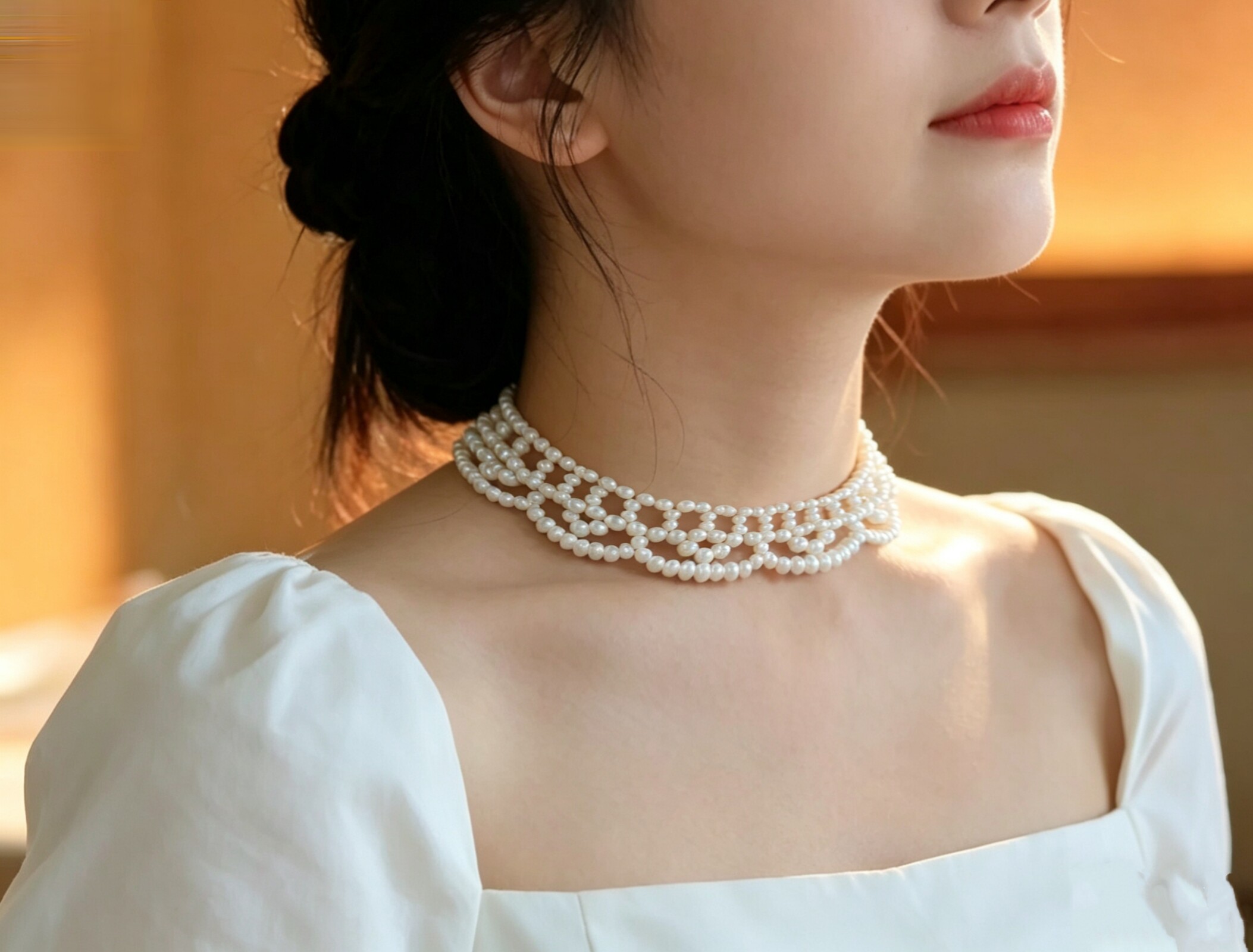 甲状腺术后遮挡疤痕项链女款2026新款轻奢小众高级感蕾丝花边珍珠