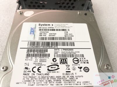 43W7629 IBM 43W7626 1TB 3.5寸 X3400/X3500 X3650 硬盘 保一年