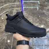 真皮户外休闲鞋 黑色加绒系带防滑透气百搭潮流男鞋 时尚 男士 棉鞋 子