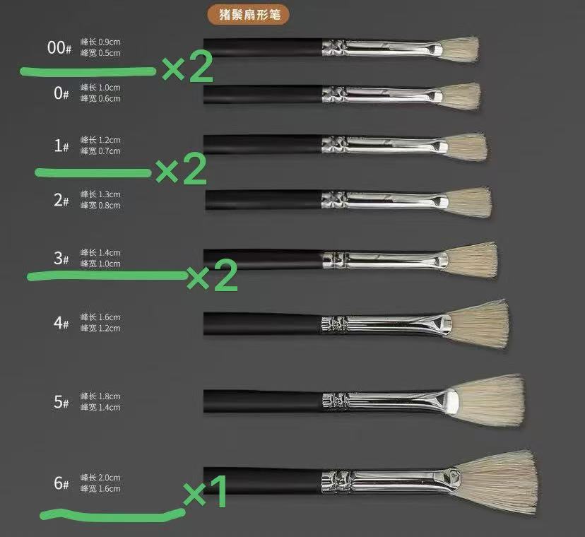 艺术之路水粉笔7支装