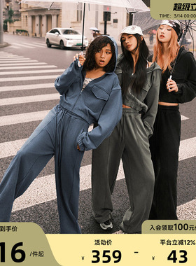 Aria Leisure 宽松运动裤女直筒健身瑜伽裤秋冬运动休闲外套保暖