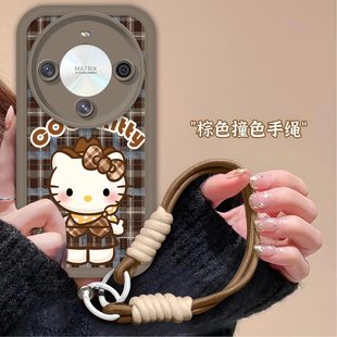 AL00a磨砂可爱KT猫防摔软壳高级感保护套新款 全包BRE 手机壳畅享70x尊享版 格纹凯蒂猫适用华为畅享70X活力版