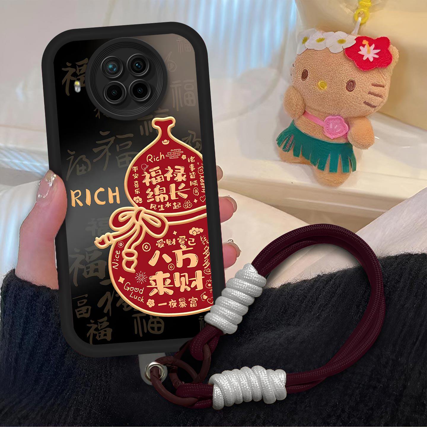 八方来财适用红米Note9Pro 5G手机壳小米note9镜头全包保护套Redmi中国风气囊防摔软壳高级感创意新款手机套P