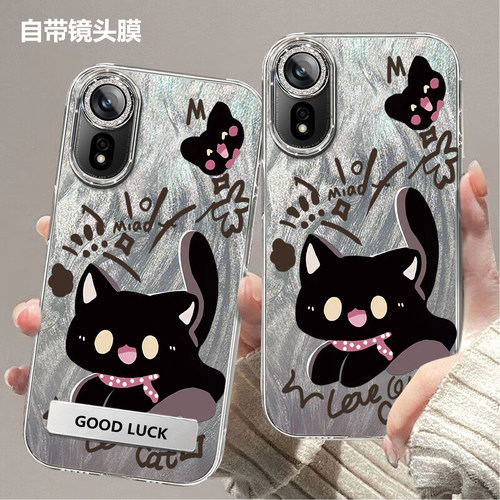 带镜头膜适用于华为HiNova12se手机壳全包FINAL60a可爱猫咪高颜值防摔硬壳高级感保护套轻奢软边新款手机套潮