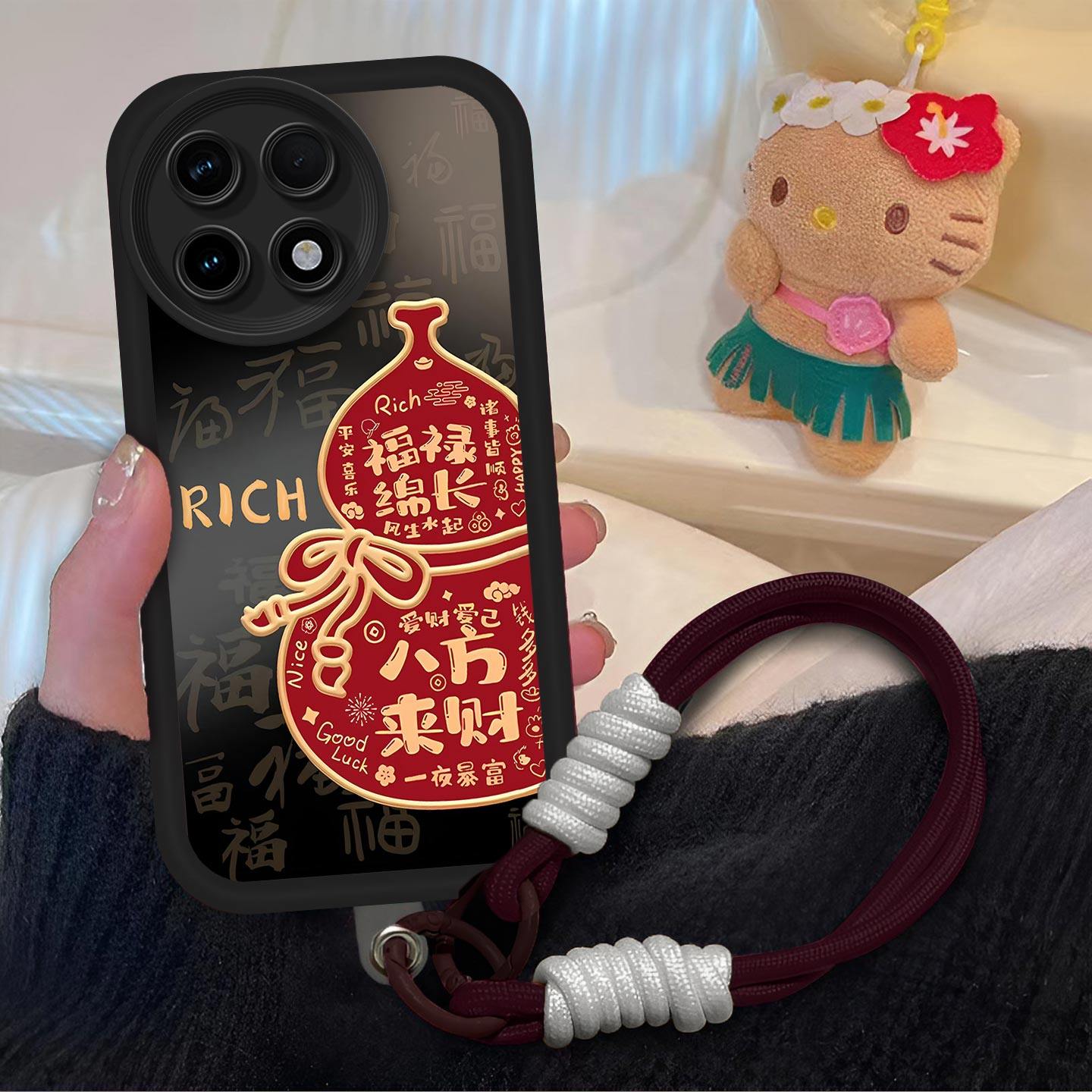 八方来财适用于一加Ace2手机壳1+ace2镜头全包保护套PHK110中国风气囊防摔软壳高级感文字男女创意新款手机套