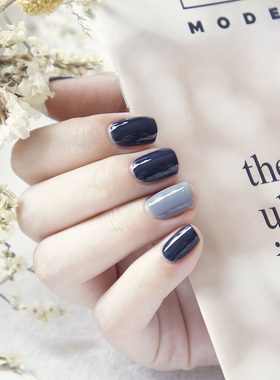 玩卡066铁蓝黑蓝色蔻丹芭比树脂美甲光疗甲油胶健康持久可卸彩胶