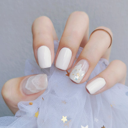 玩卡045樱白粉米白色树脂上班日常美甲店光疗甲油胶持久可卸彩胶