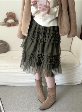 NN | 韩系复古百搭废土公路文女主废土风纱纱蛋糕半身裙