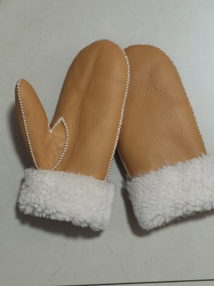 整皮冬季保暖全指女款手套