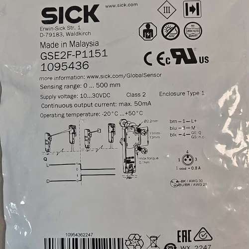 光电传感器开关GSE2F-P1151，订货号109543