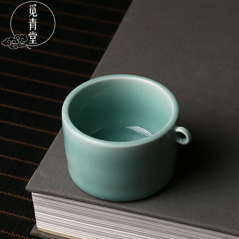 周昌华龙泉青瓷纯手工主人杯中式把玩杯耳环杯随手礼品茶杯品茗杯