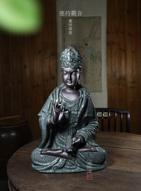 龙泉青瓷国大师董中式供佛佛像