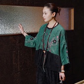 小衫 民族风国风原创花边领重工刺绣上衣复古中式 L90013 羊在在