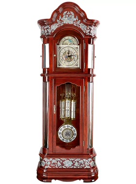 德国赫姆勒进口中式欧式落地钟客厅现代别墅收藏九音管落地座立钟